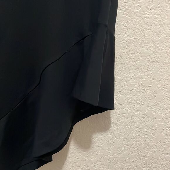 Susana Monaco Jersey Knit Ruffle Asymmetrical Hem Deep V Midi Dress Size XS - Picture 8 of 9